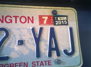 wa license plate and tabs