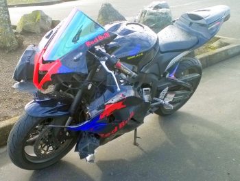 accident at main and haggen - motorcycle