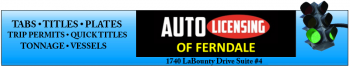 auto licensing of ferndale banner ad