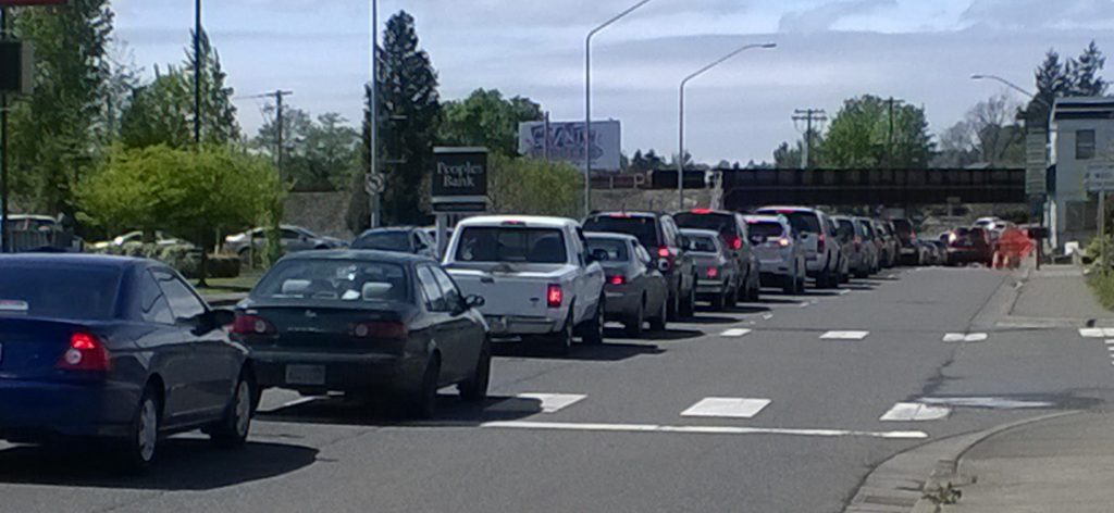 traffic jam during bridge inspection 2015