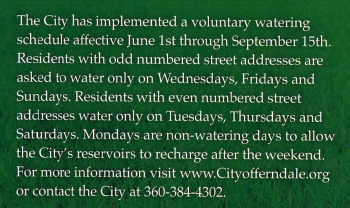 Ferndale water quality report 2014 request for voluntary usage reduction from mailed brochure