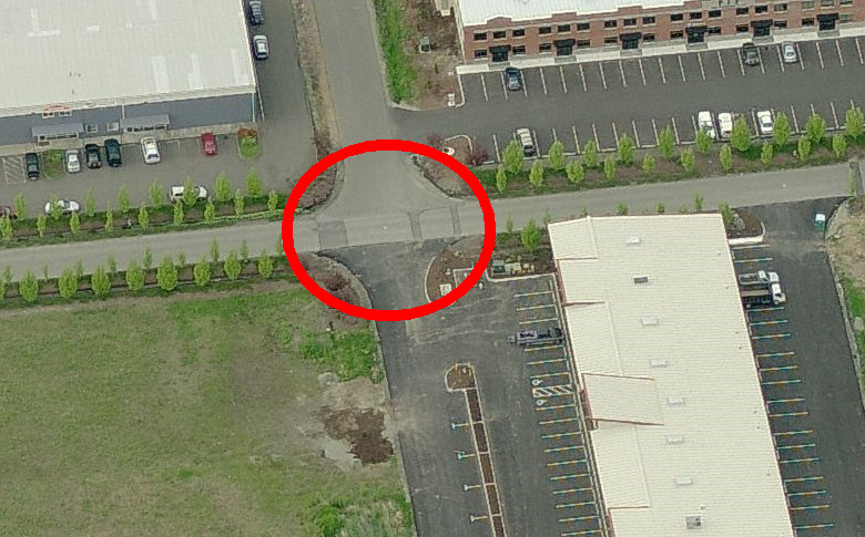 pacific and industrial places intersection with parking lot