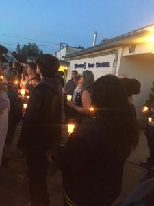 student candlelight vigil at windward