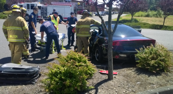 t-bone collision at industrial pl and pacific pl - door removed