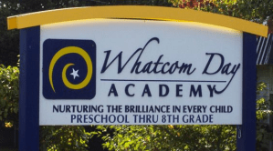 whatcom day academy exterior sign