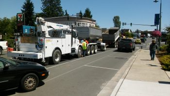 blocking big rig on main street