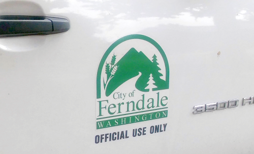 city public works truck door - stock photo