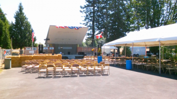 stage getting set up