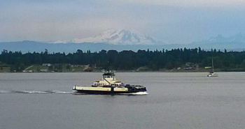 Whatcom Chief making the crossing from Gooseberry Point to Lummi Island (July 24, 2015). Photo: Whatcom News