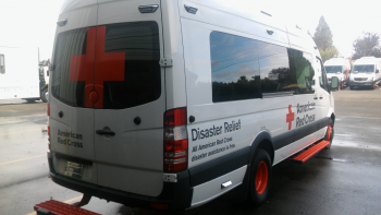 red cross van after