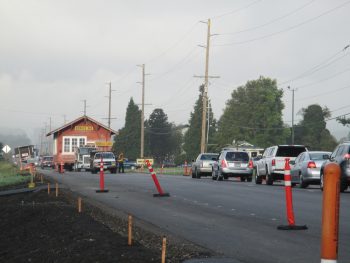 schoolhouse move from Alcoa to Bergsma parking lot - slater road