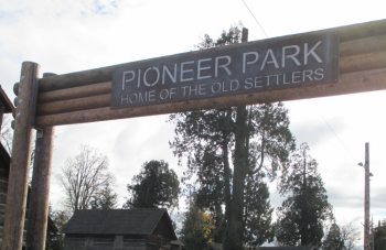 new entrance sign for pioneer park