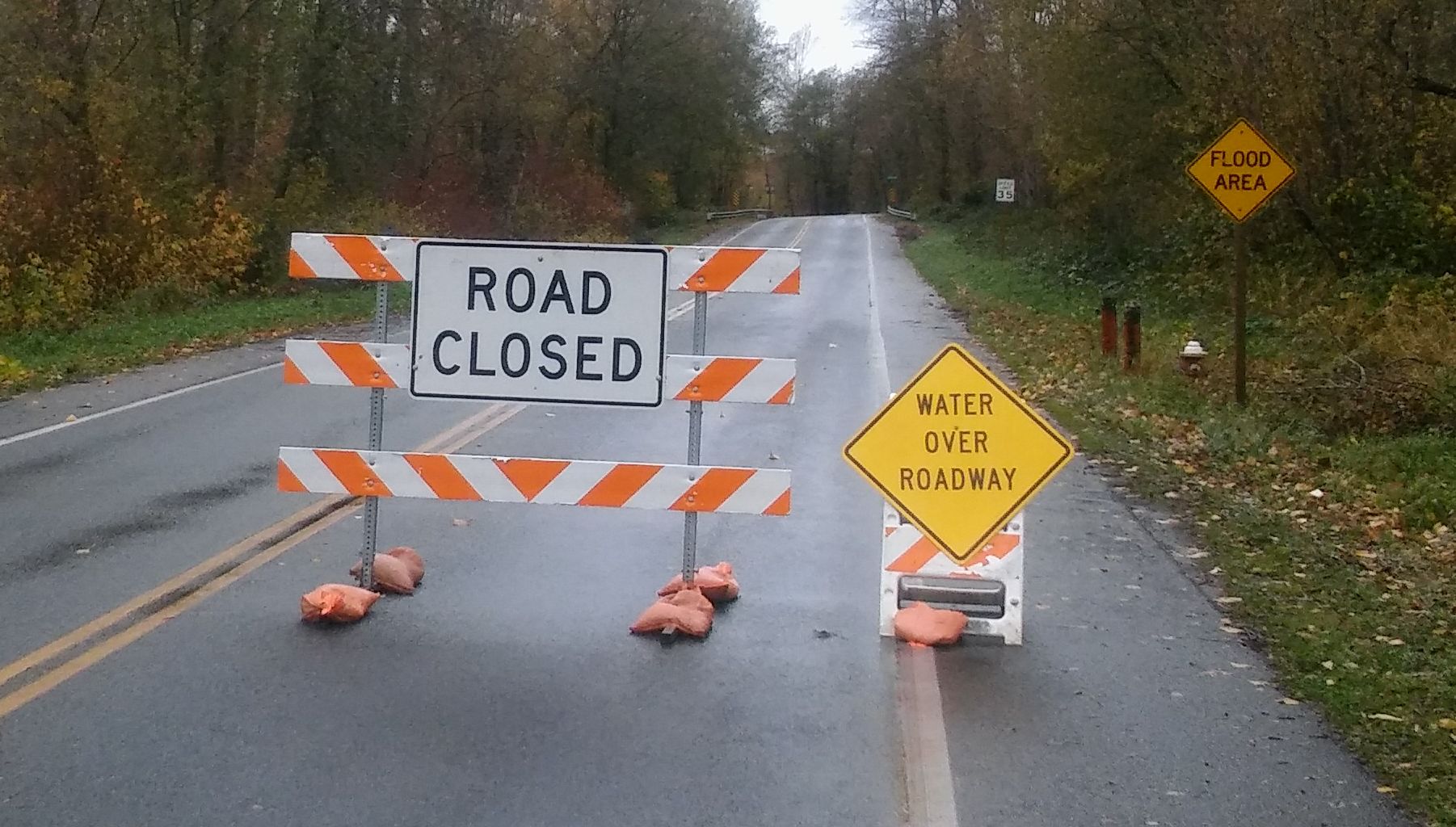 Marine Drive closed during flooding event (November 2015). Photo: Whatcom News