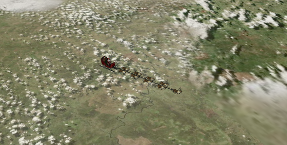 norad santa tracker screen grab of santa over russia 2015-12-24