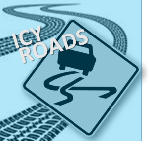 icy roads stock photo