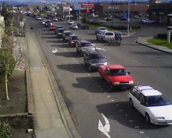 traffic westbound on Main Street 2016-02-16