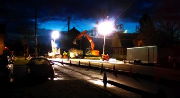 work continuing into the morning on Washington Street 2016-02-02