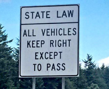 keep right hwy sign
