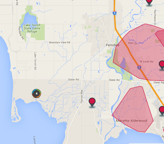 outage map - ferndale 2016-03-10 0630