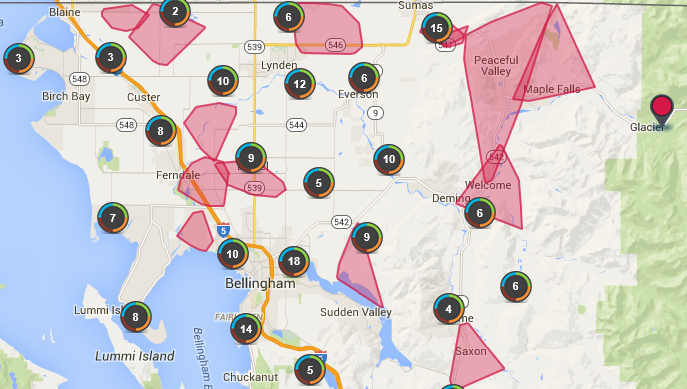 whatcom county pse outage map 2016-03-10 0820