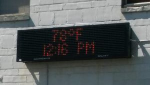 temperature reading on the carnation oxford building