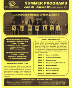 summer program info - b and g ferndale clubhouse