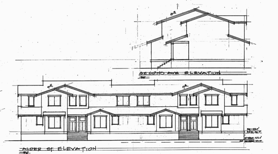 2nd and alder townhouses drawing