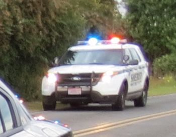 emergency vehicle with lights activated - stock grfx