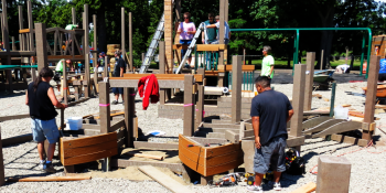 star park build - volunteers assemble fishing boats 2016-06-03