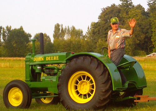 don mckay on his jd tractor - died 2016-07-04
