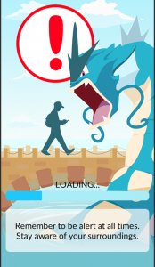 pokemon go screen grab - stay alert