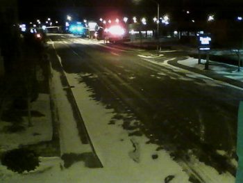 Early morning snow seen looking east on Main Street from the Carnation Oxford Building (December 9, 2016). Photo: Whatcom News