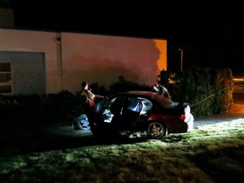 car crash on windward hs campus - deputies search interior of car