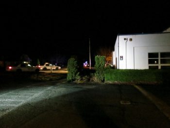 car crash on windward hs campus - path of damage 4