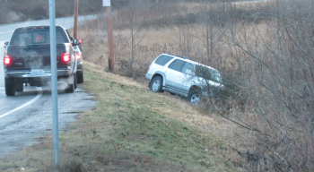 vehicle off the road during morning icy conditions LaBounty Drive near W Smith Rd 2017-01-09
