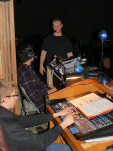 light and sound boards prepared for next scene during fhs cinderella dress rehearsal 2017-02-22