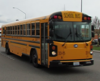 Ferndale School District bus (March 8, 2017). Photo: Whatcom News