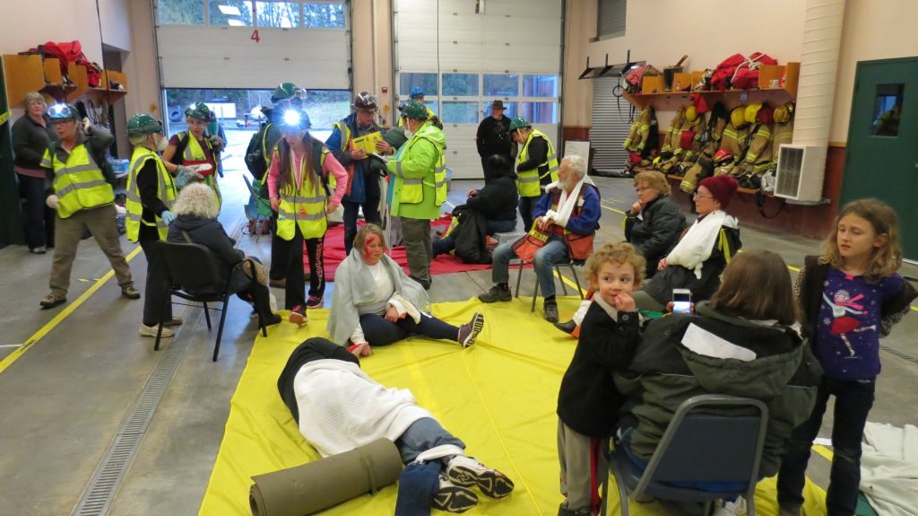 CERT final class exercise - volunteer victims fill the triage area (April 13, 2017). Photo: Whatcom News