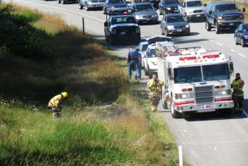 small grass fire alongside i-5 s of grandview 2017-06-29