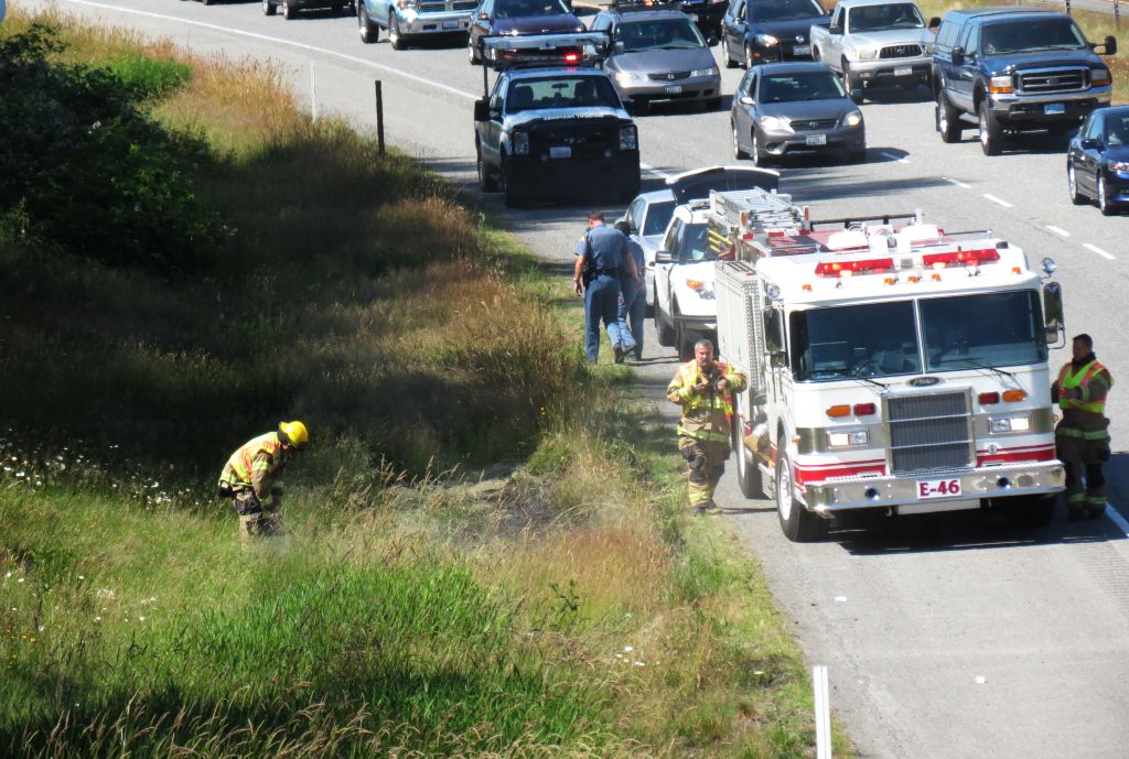 small grass fire alongside i-5 s of grandview 2017-06-29
