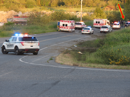 tracks leading to brush in w smith rd rollover 2017-05-05 0515