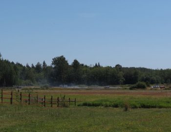 Firefighters knock down an outside fire between Bay and Grandview Roads, east of Blaine Road 2017-07-14