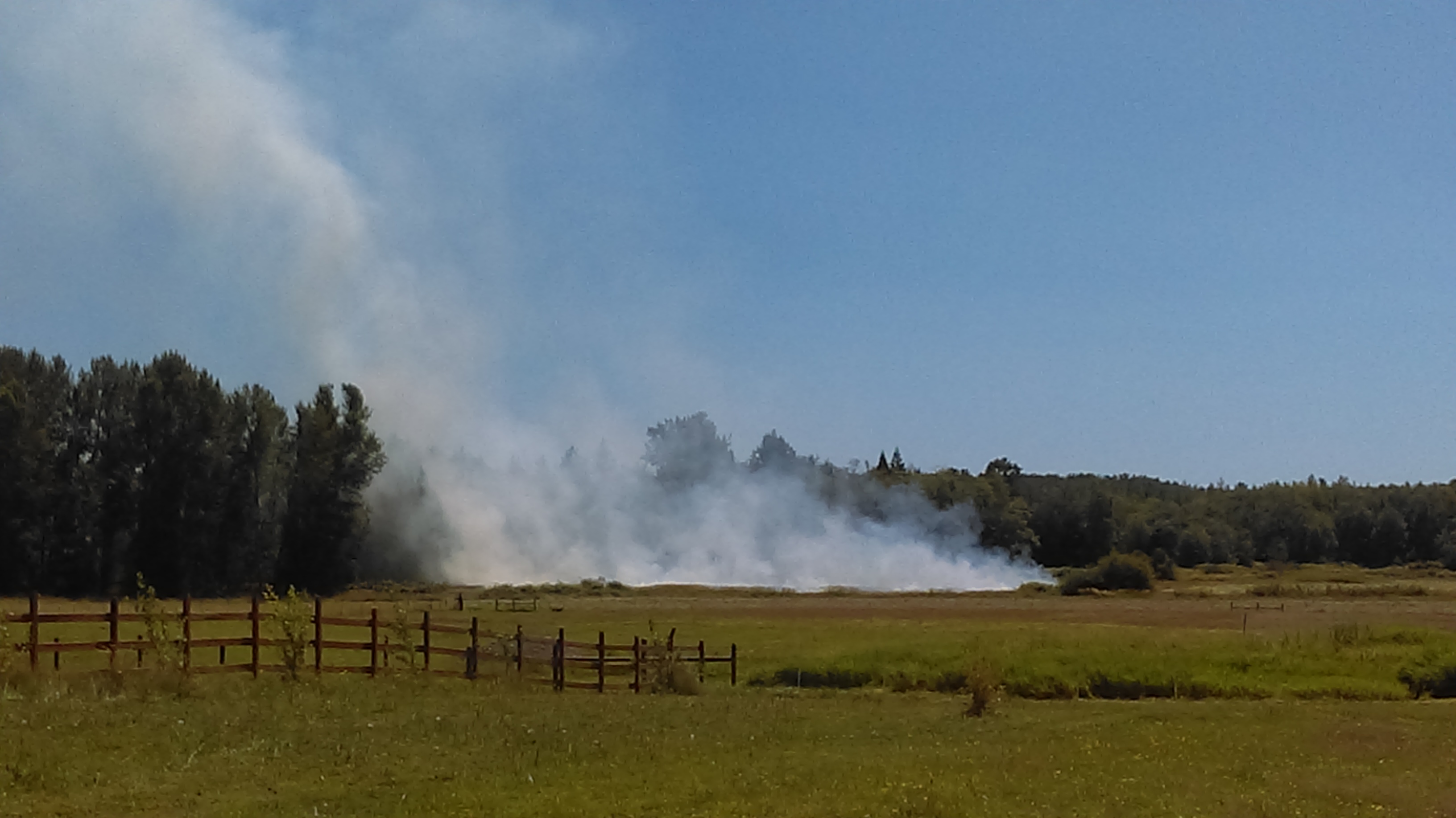 Outdoor fire in a field north of Grandview Road and east of Blaine Road