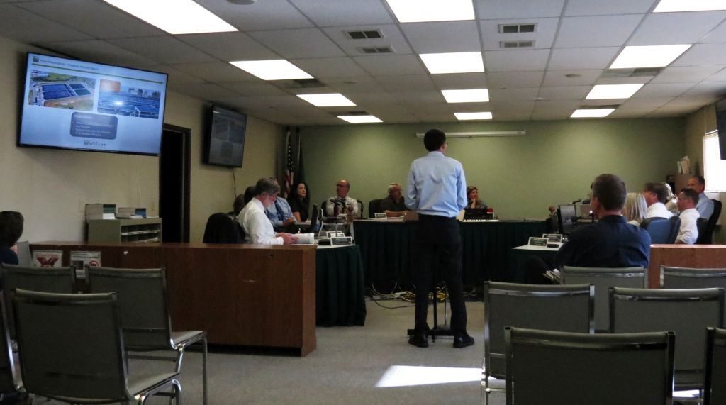 city council meeting 2017-07-17 wilson engineering speaking about wastewater treatment plant design