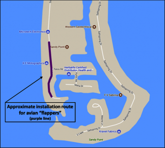 pse graphic indicating where flappers will be installed at sandy point 2