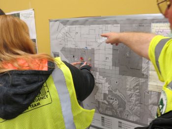 CERT members use maps to indicate member locations
