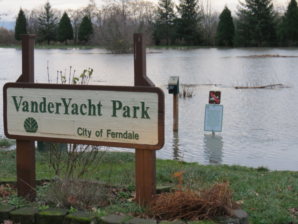 VanderYacht Park access closed due to flooding (November 24, 2017). Photo: My Ferndale News