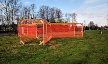 Temporary art - The Orange Tunnels - in Griffintown Park - photo COF