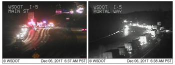 nb and sb views of sb i5 crash scene between nooksack river and main street 2017-12-6 0640