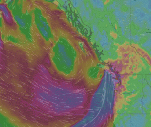 ecmwf weather model wind forecast animation for 2018-01-21 0400